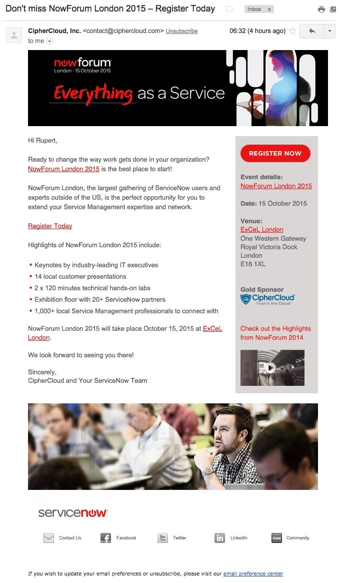 An email I did not read - student project
