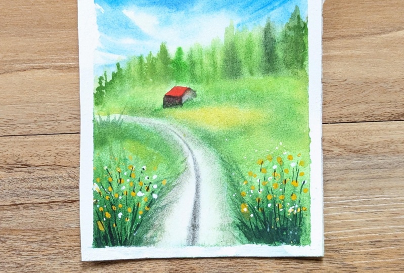 Paint a Spring Landscape with me - Using Watercolors