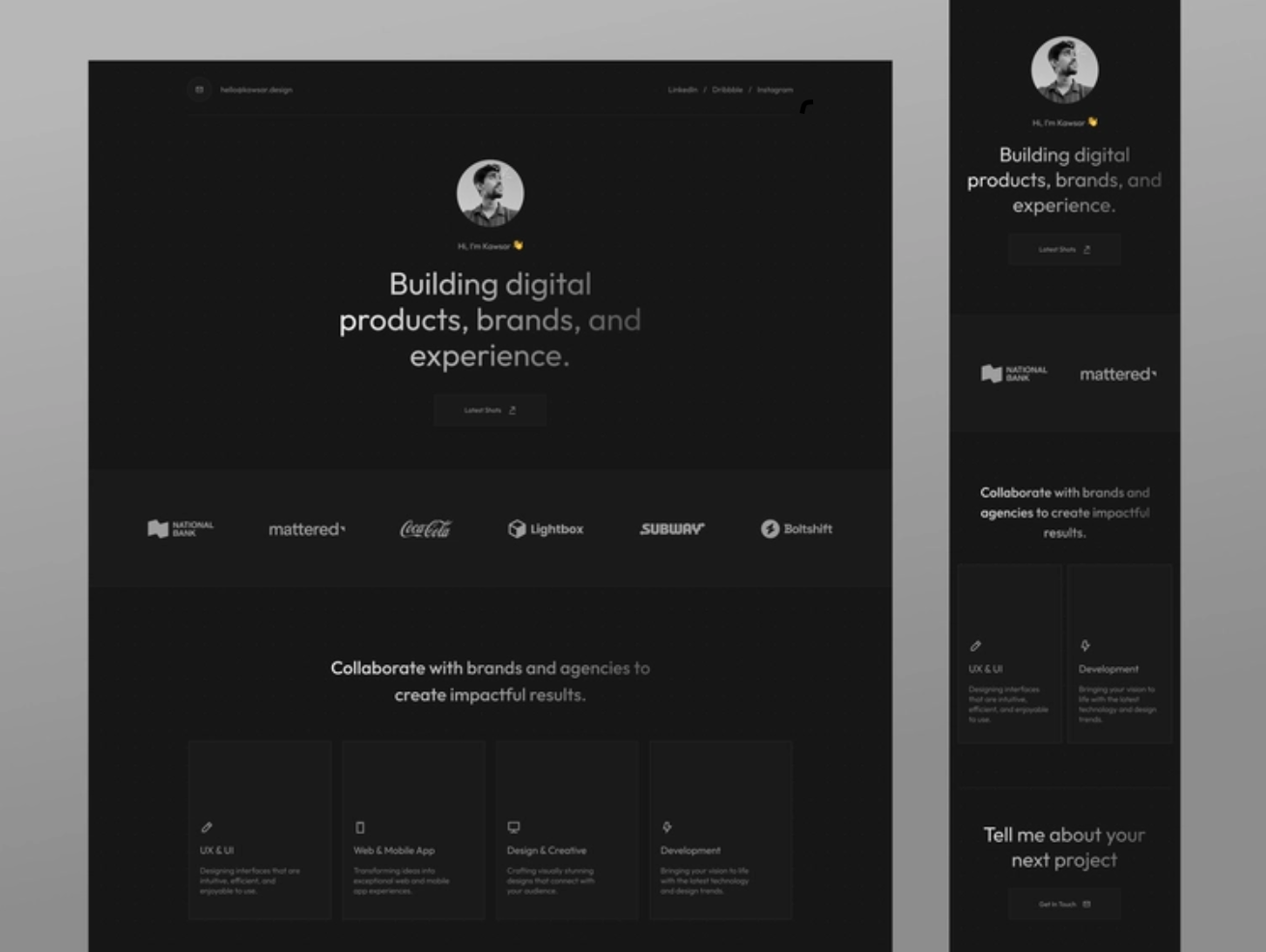 Profile page - student project
