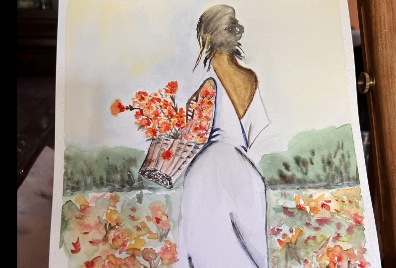 Flower Woman and Cherry Blossom Boats
