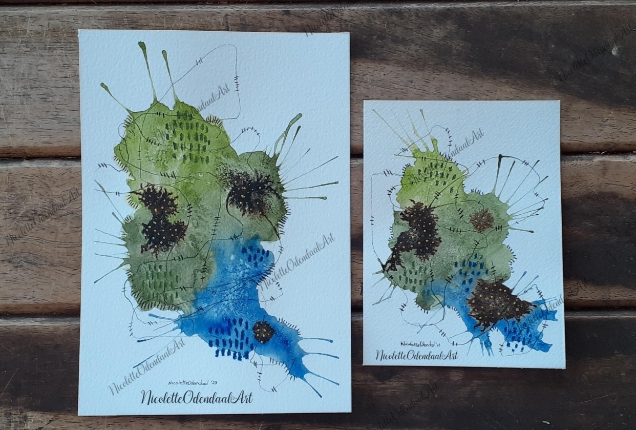 Blend, flow and create mixed media abstracts - student project