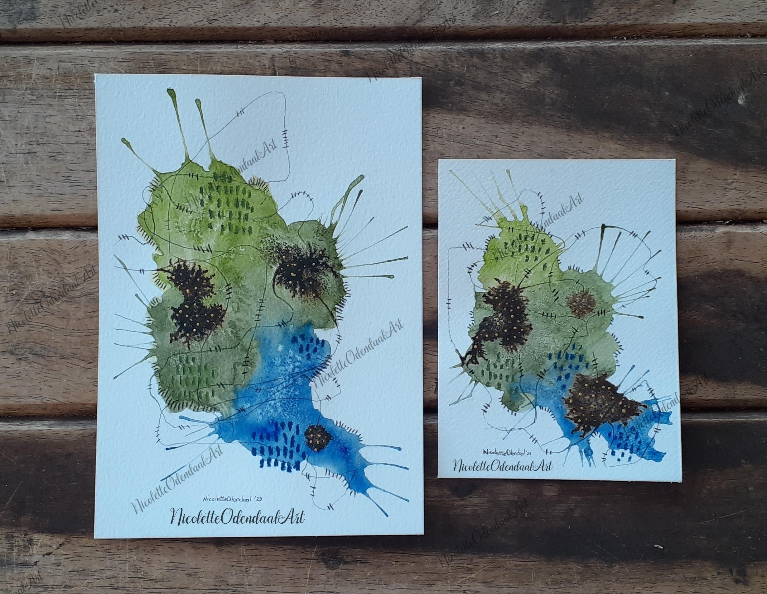 Blend, flow and create mixed media abstracts - student project