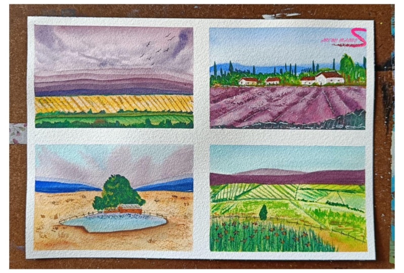 Learn to paint advance Landscape with basic watercolor techniques
