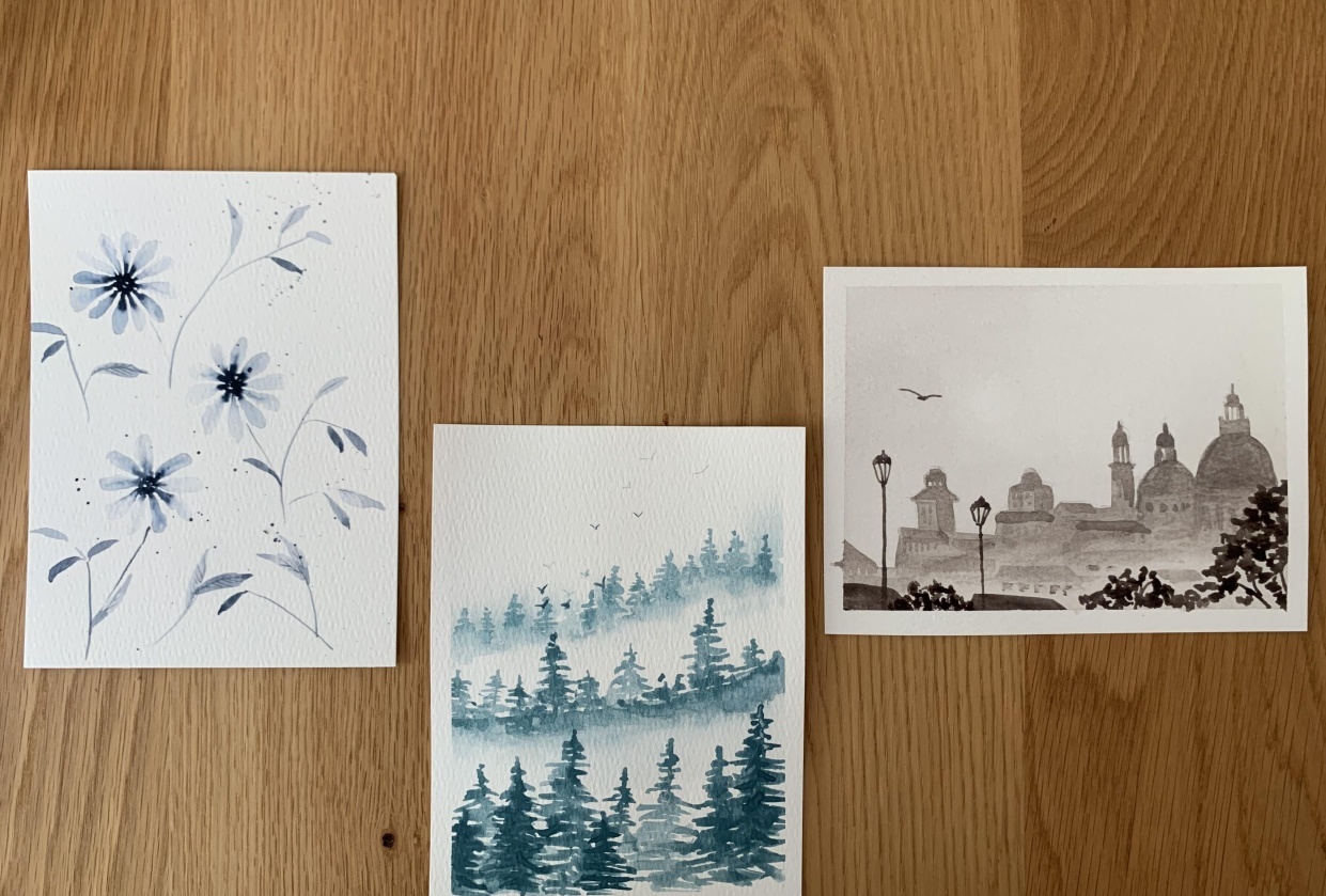 Monochromatic paintings - student project