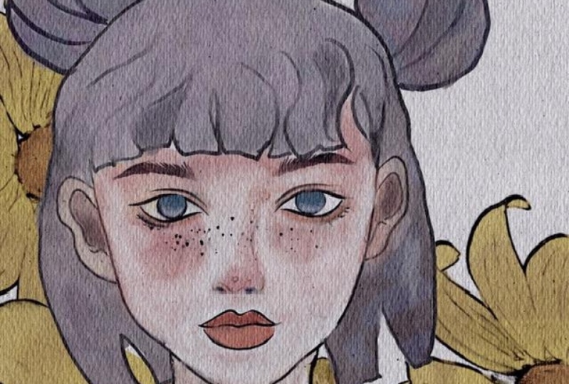 Digital watercolour portrait in procreate