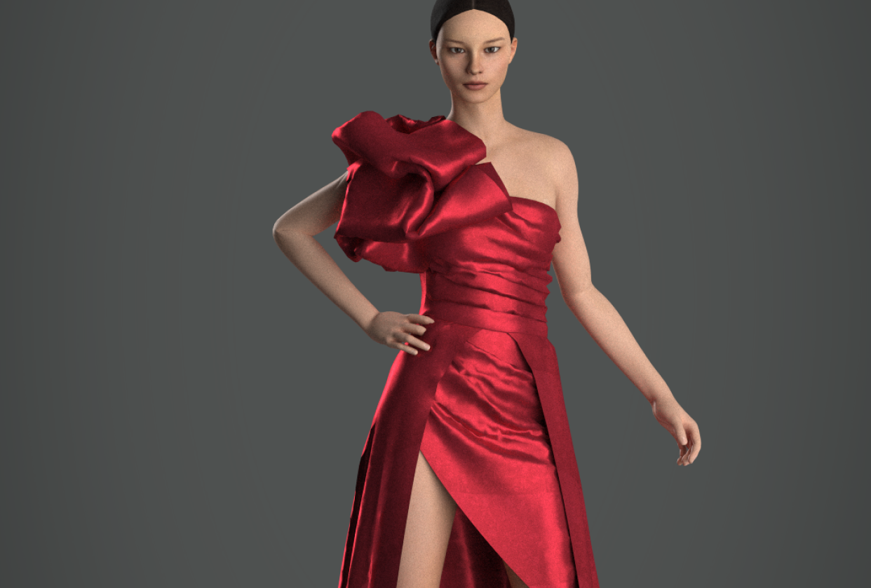 clo 3d red carpet dress