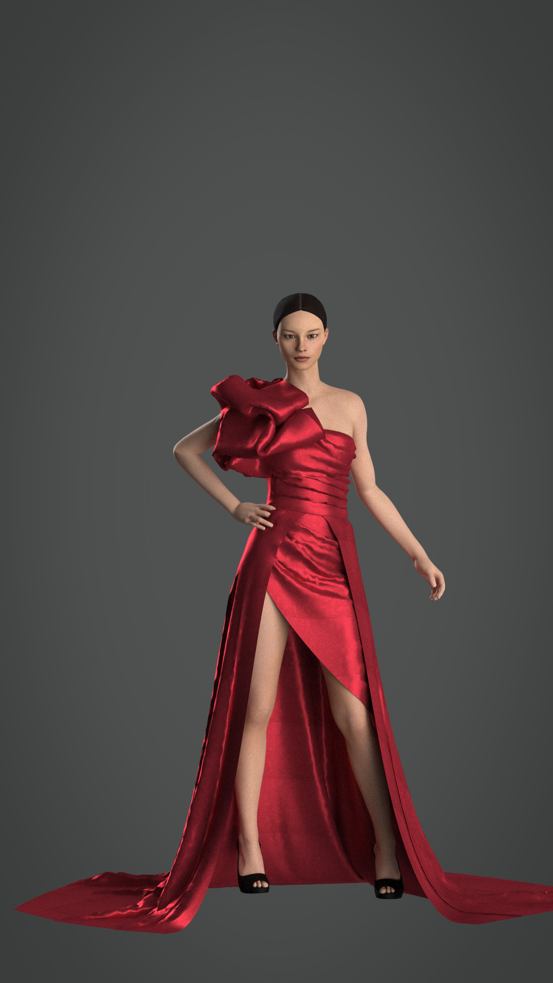 clo 3d red carpet dress