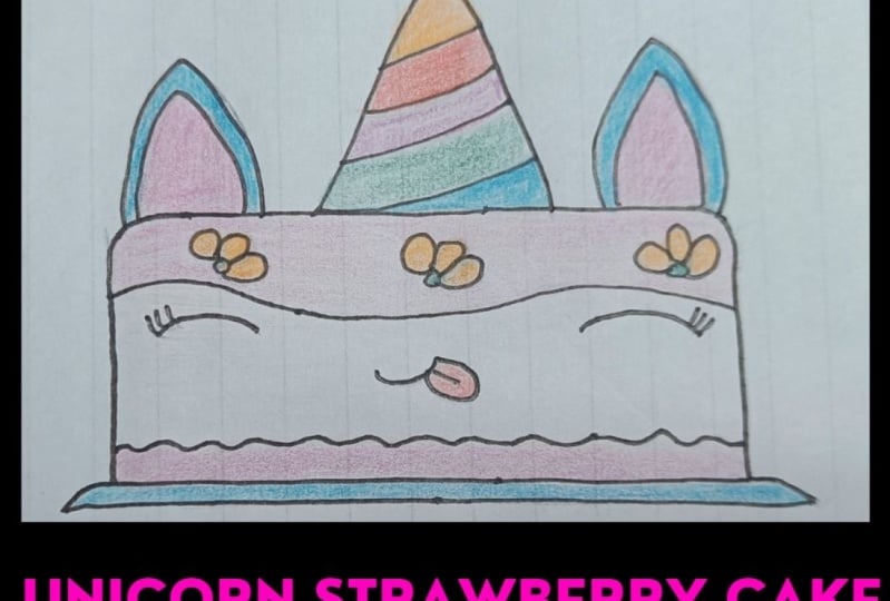 Unicorn Strawberry Cake