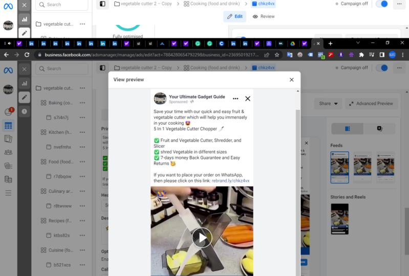 Facebook ads project