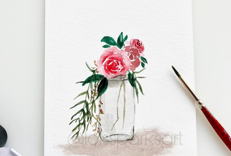 “Learn to Paint a Simple floral Bouquet” Class by Emily Davis