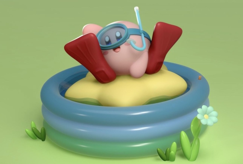 Kirby swimming