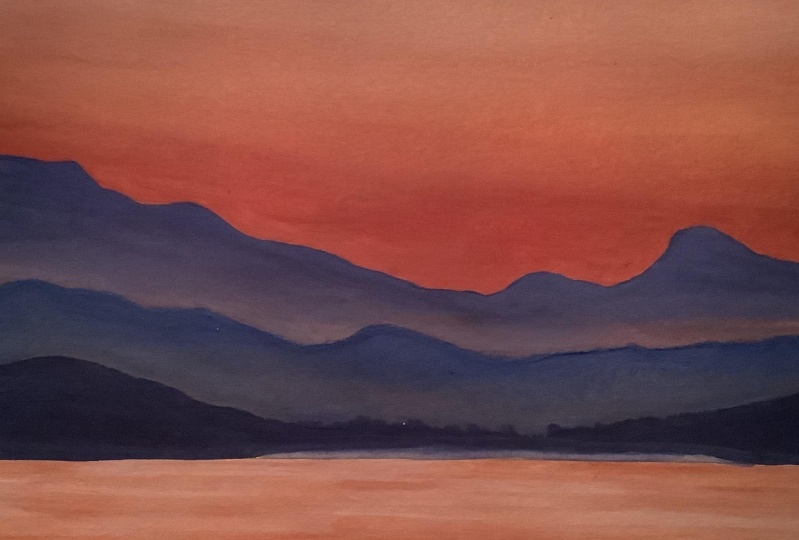 Sunset in the lake
