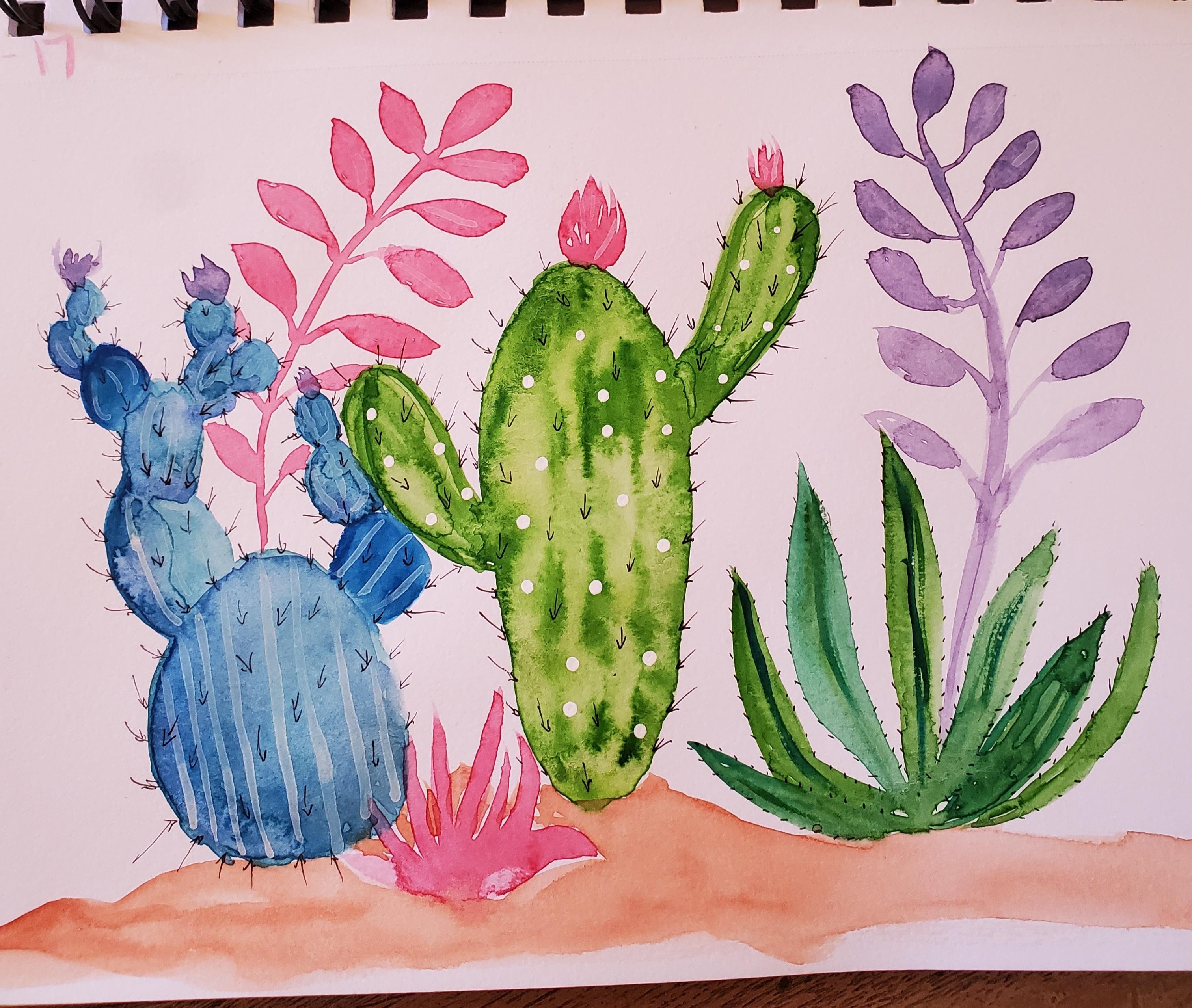 Boho cactus - student project