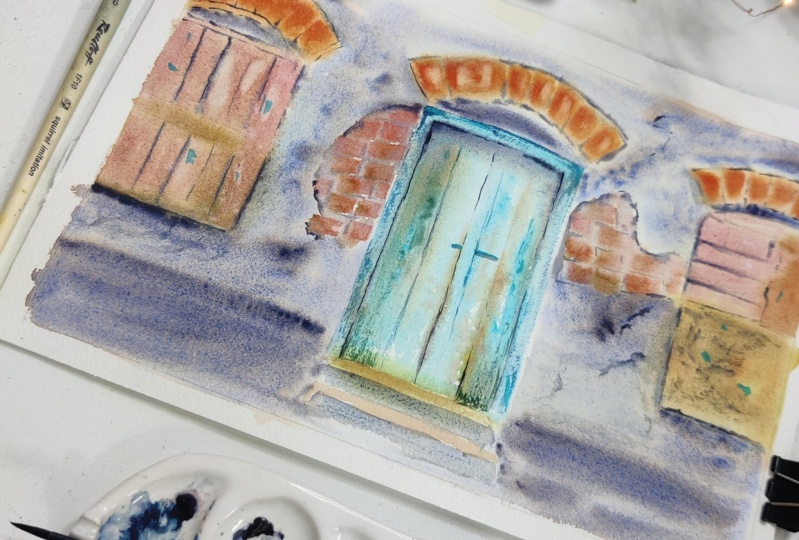 Vintage turquoise door