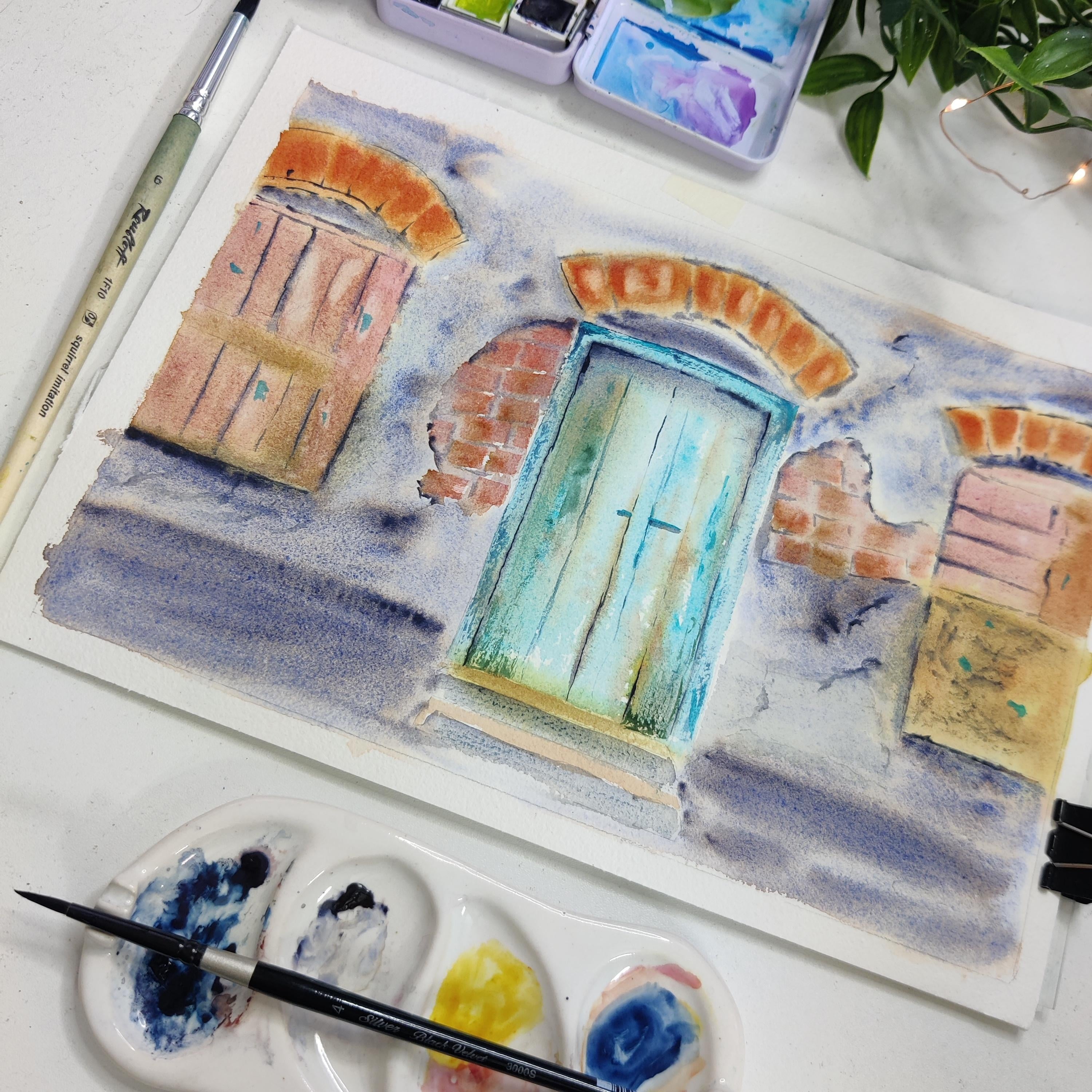 Vintage turquoise door - student project