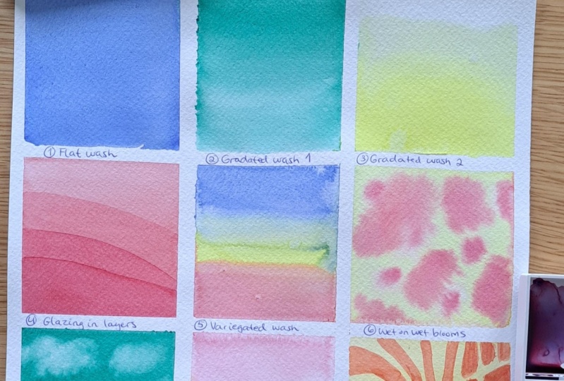 Watercolor techniques sampler