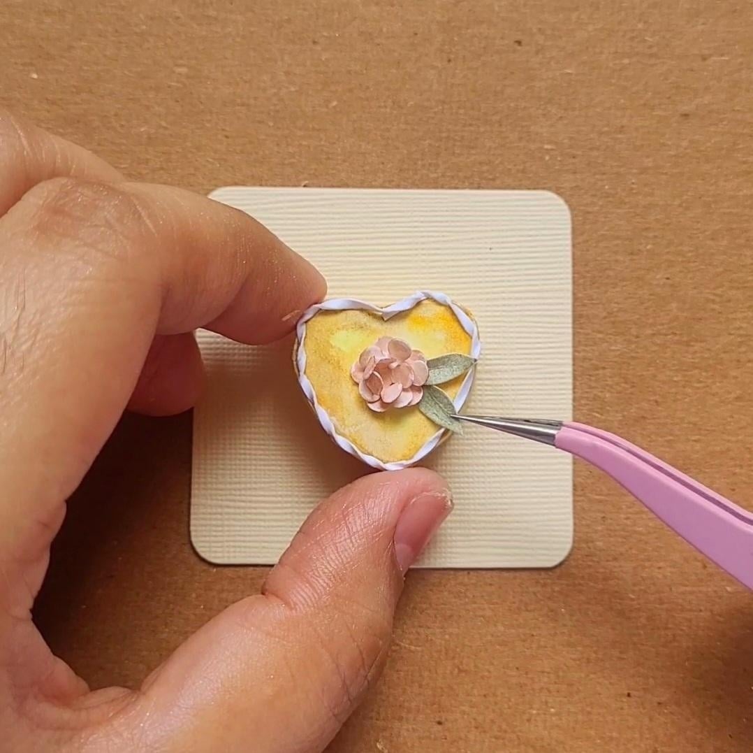Mini Paper Heart Cake - student project