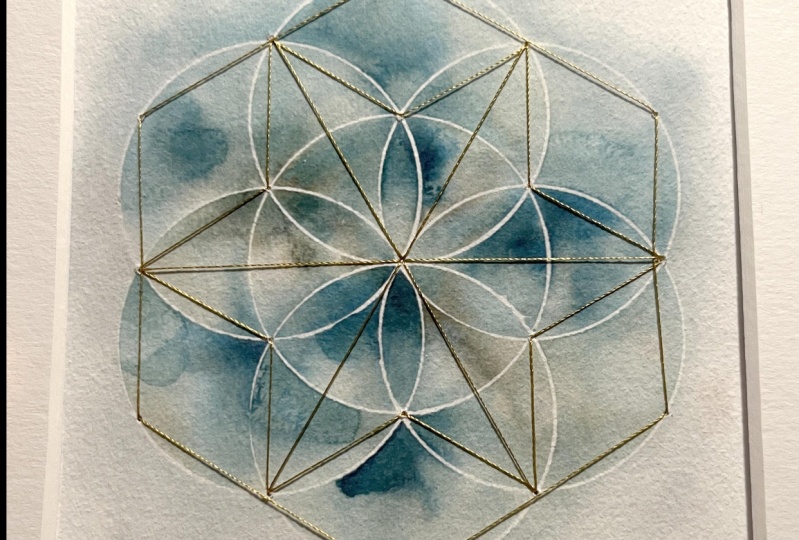 Blue Morning Star (Aquarelle and Sacred Geometry)