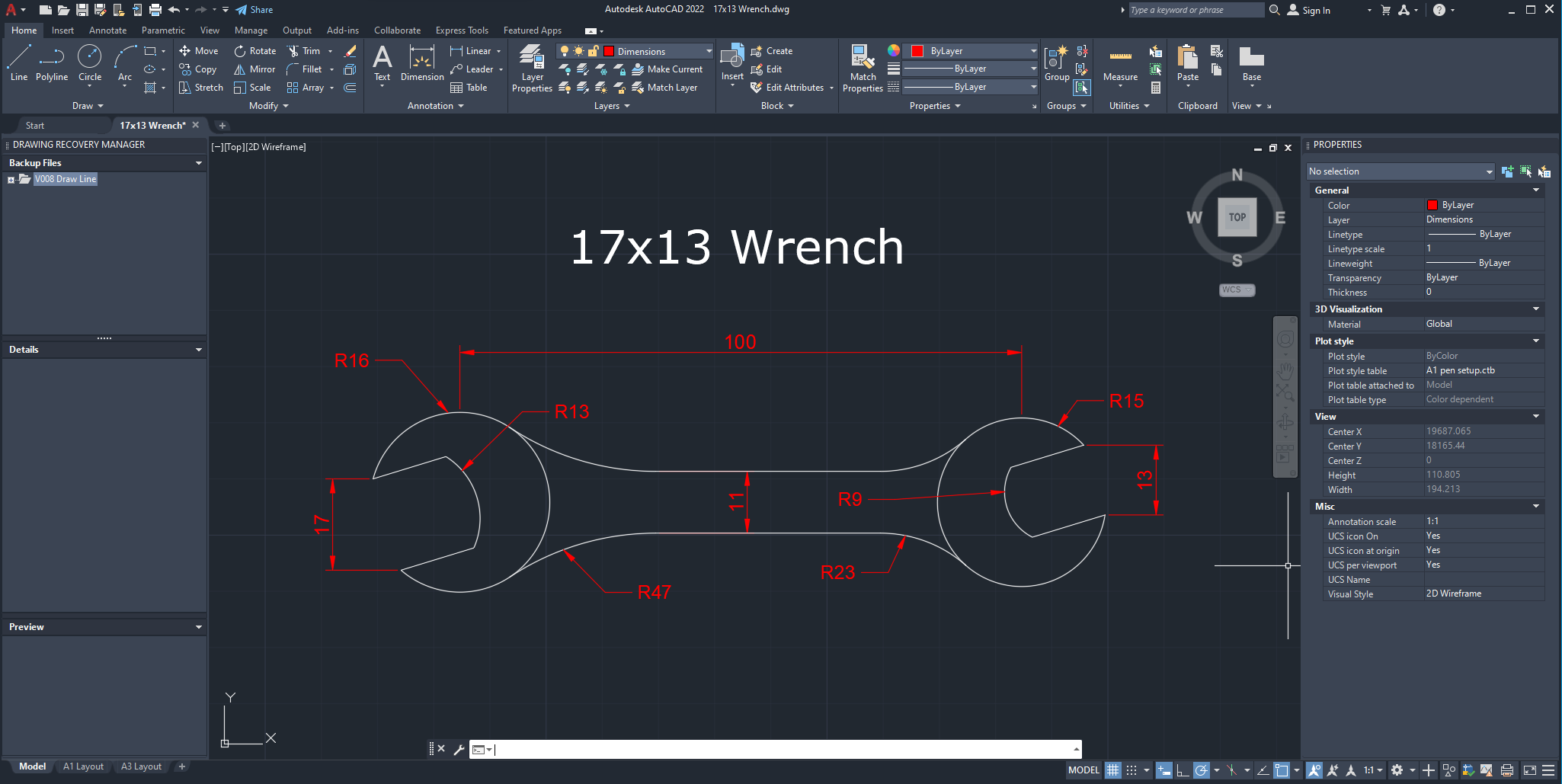 17x13 Wrench