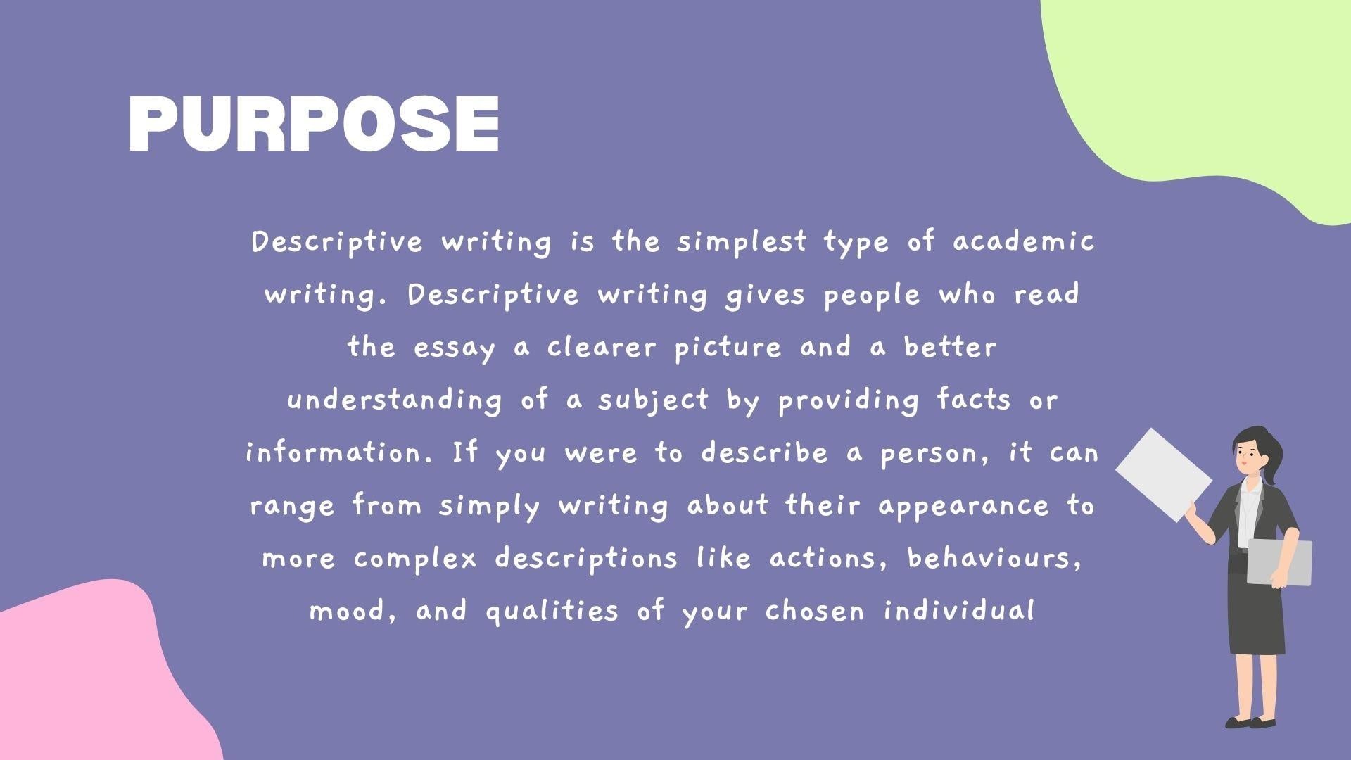 Academic writing purpose - student project