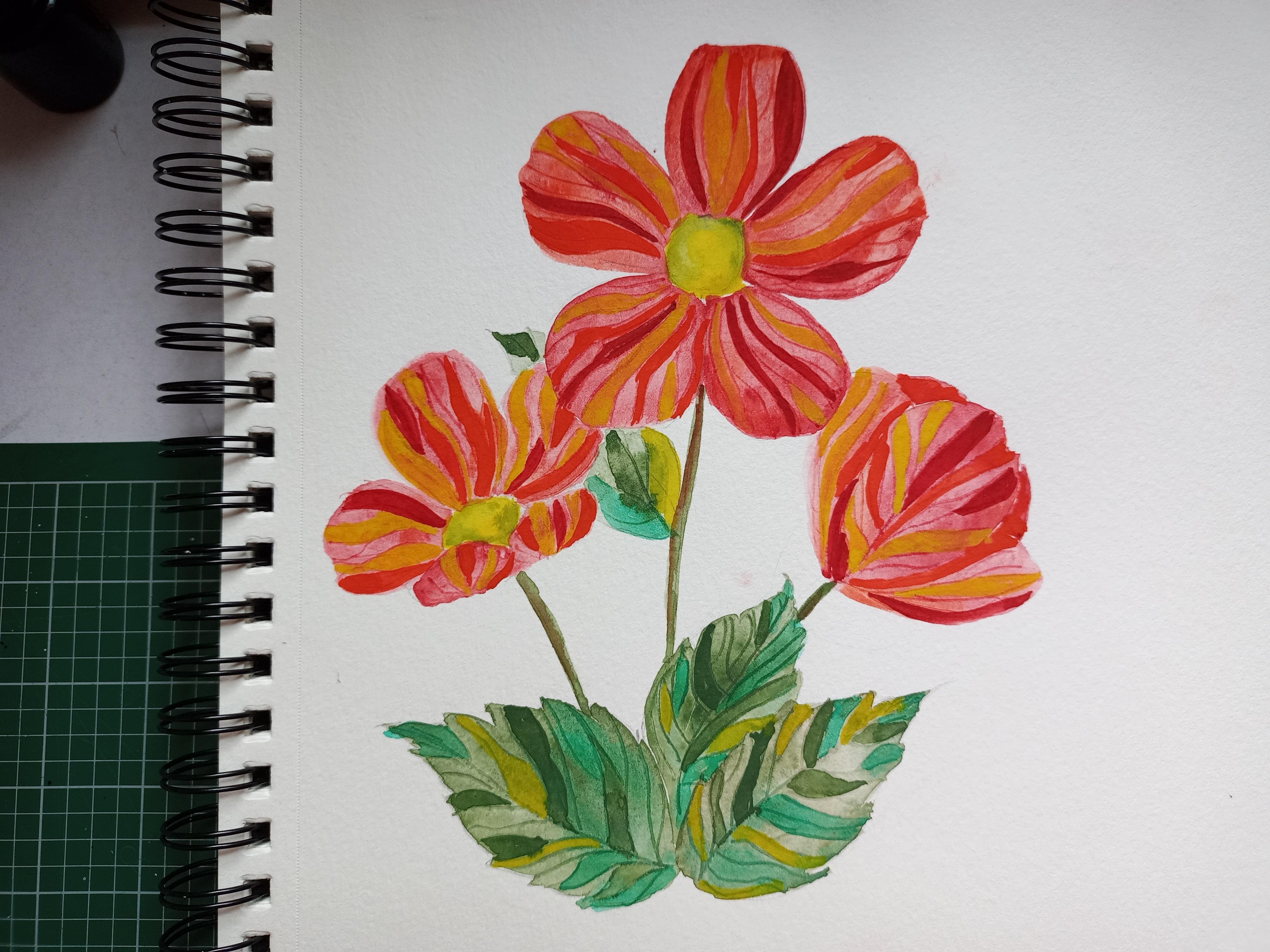 Mosaic watercolour - student project