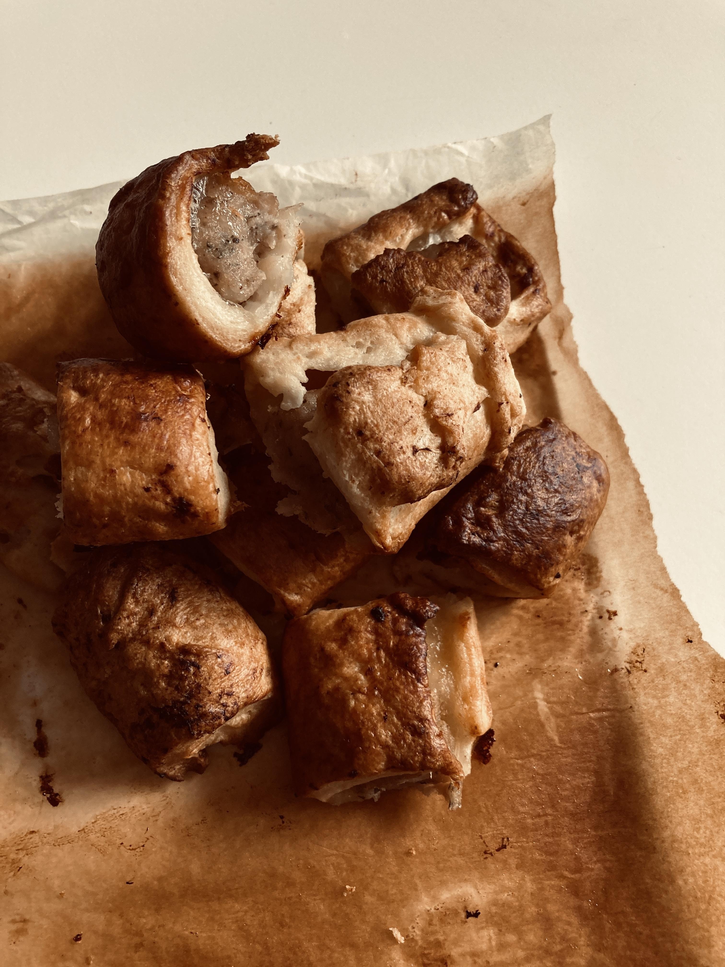 Homemade sausage & apple sausage rolls. - student project