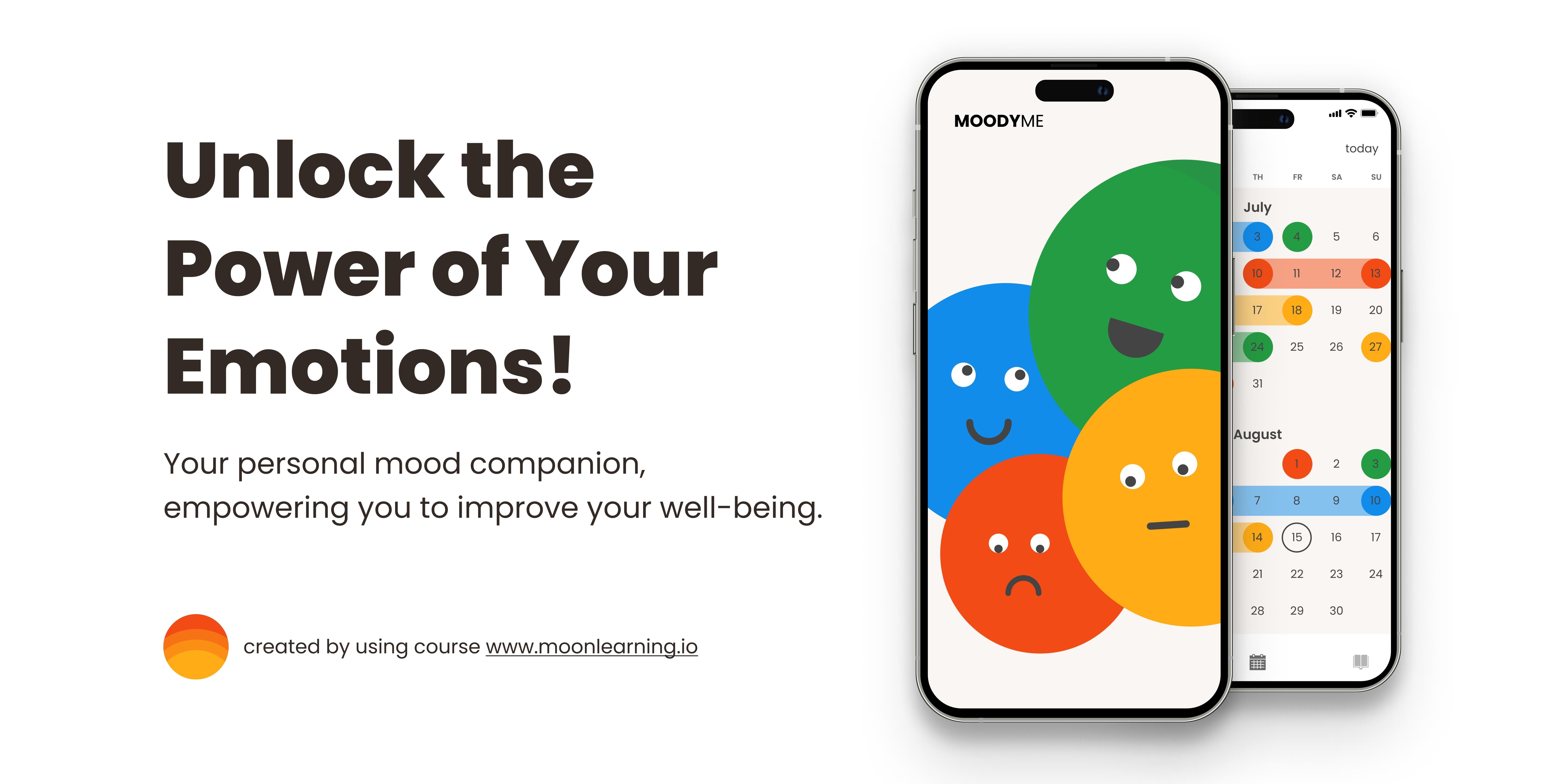 MoodyMe App by using course moonlearning