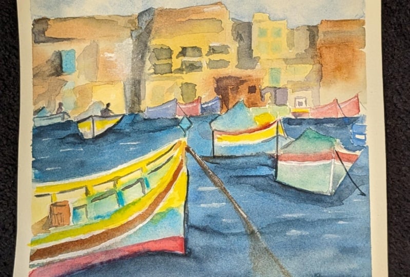 Malta boats/lavender field