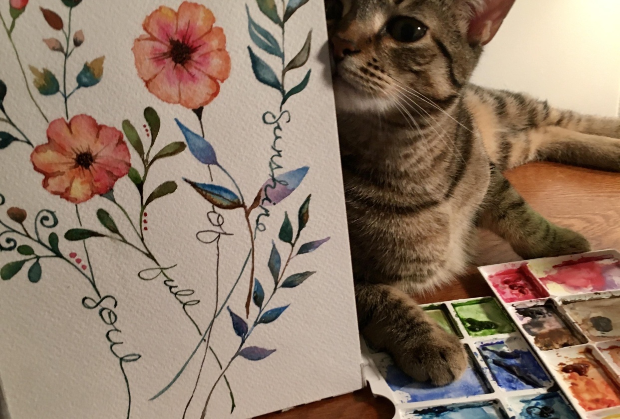 Watercolor florals for beginners - student project
