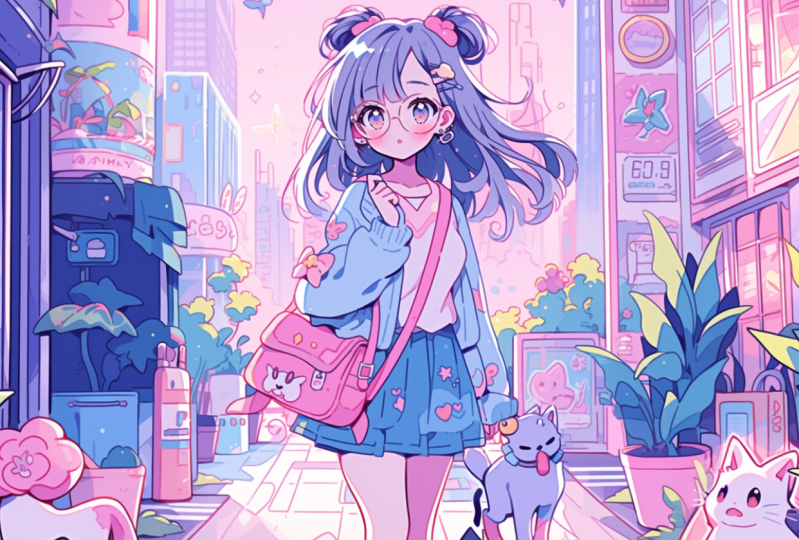 Kawaii girl illustration