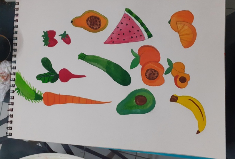 My watercolor summer fruits.