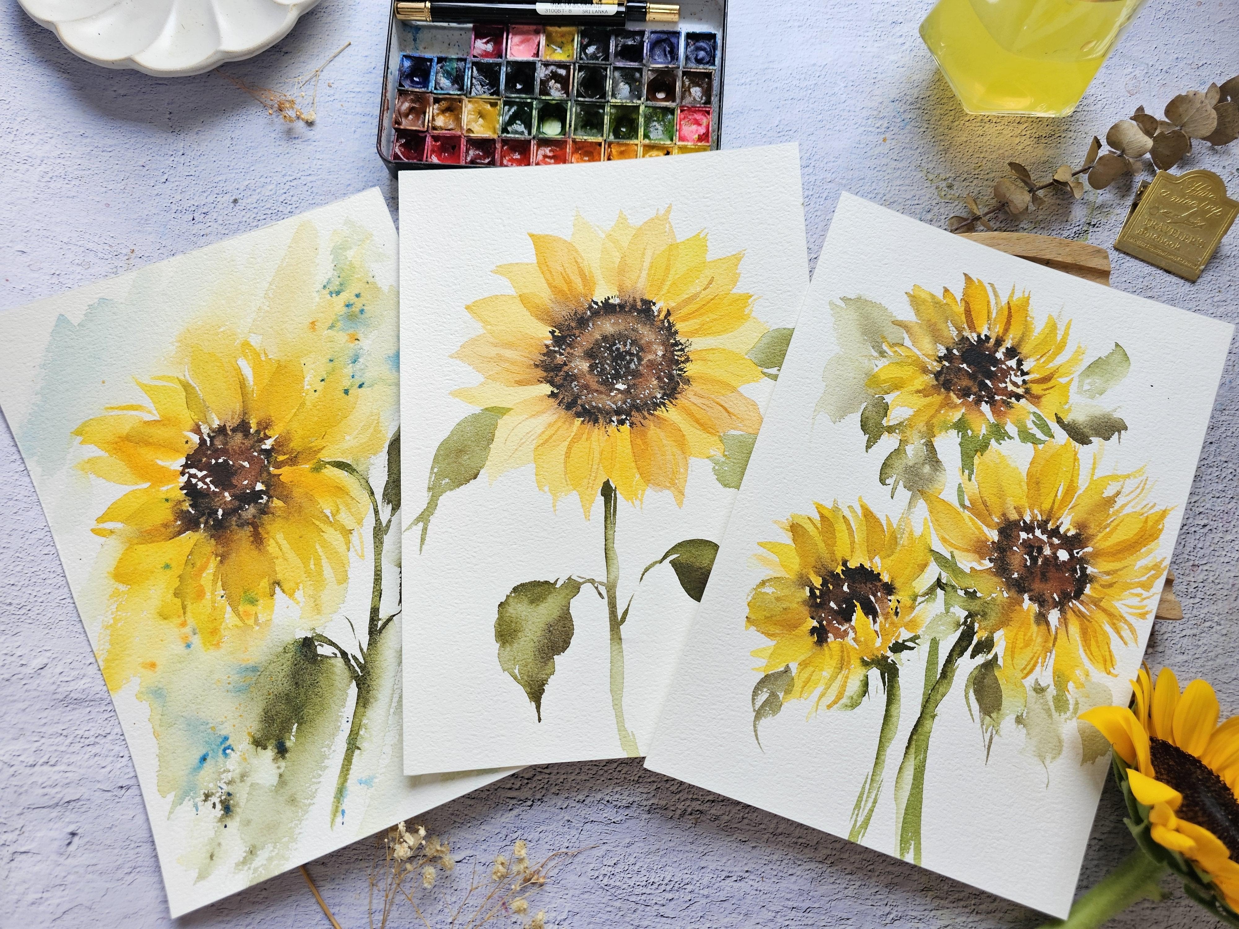 Watercolor Sunflowers