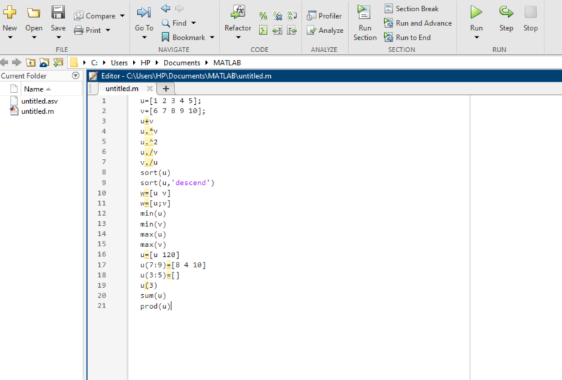 MATLAB Introductory Project