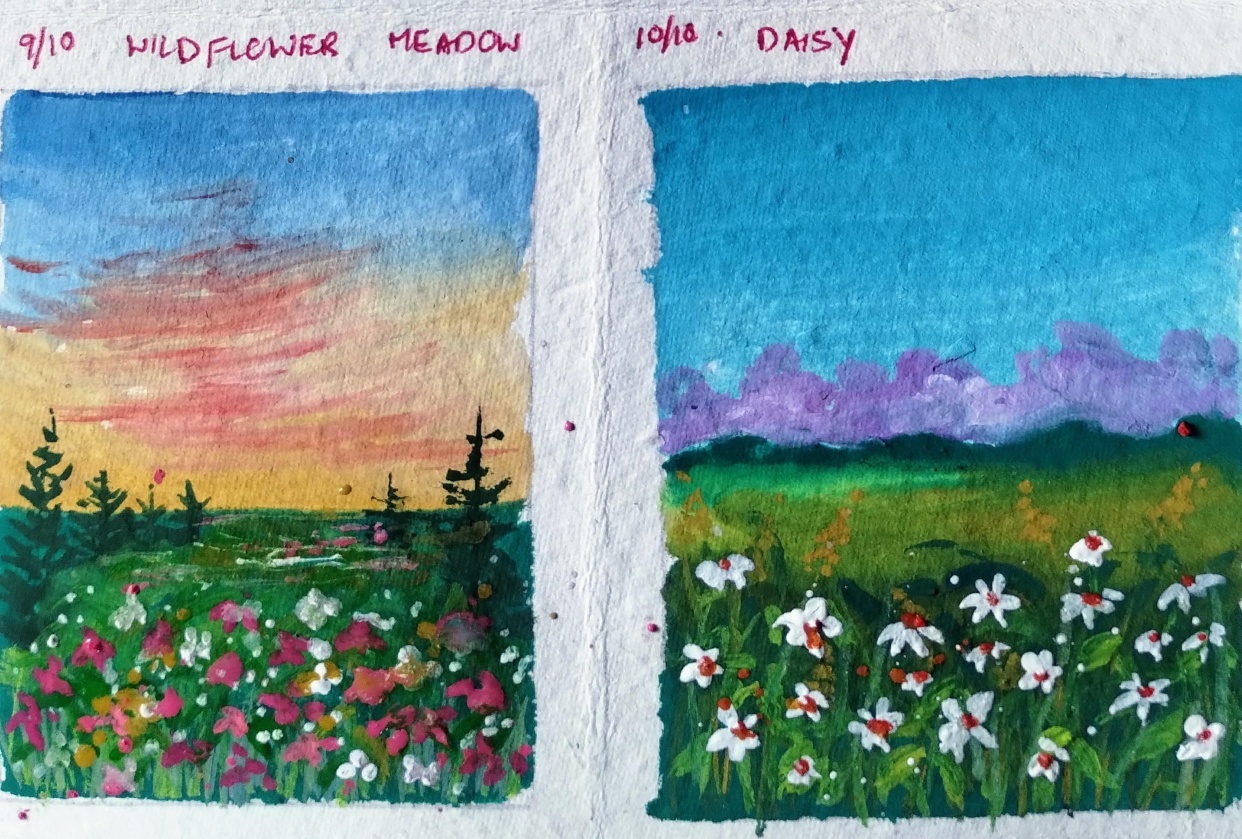Meadow painting with Umashree - student project