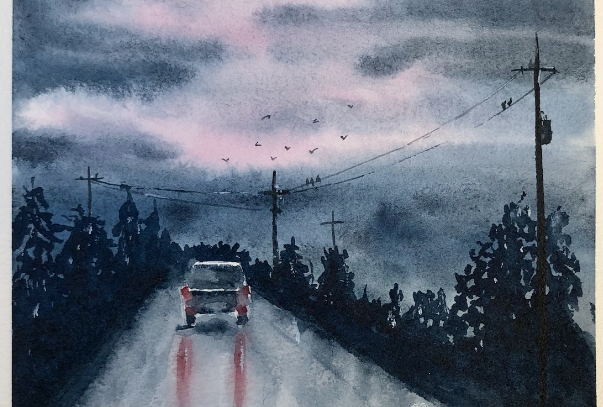Watercolor Cityscape - student project