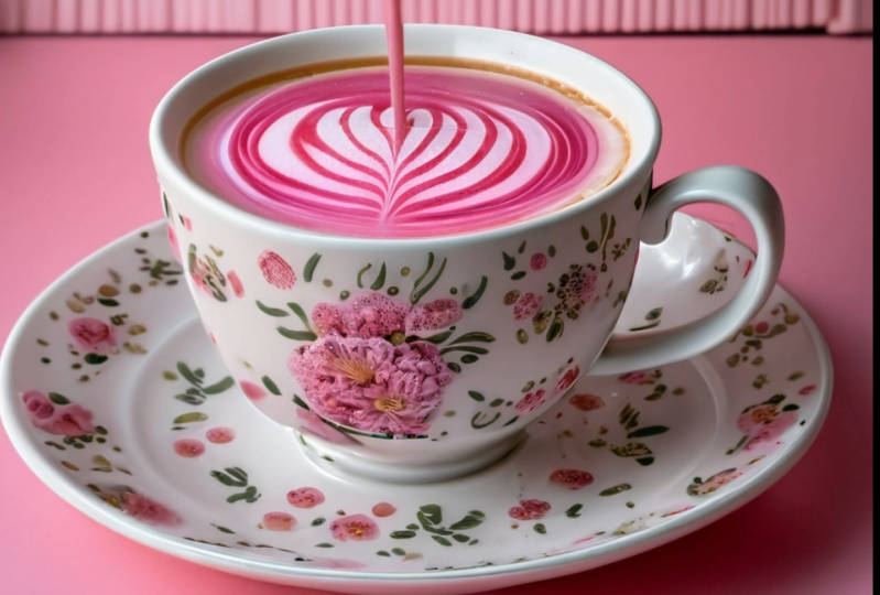 pink coffee Ai Image