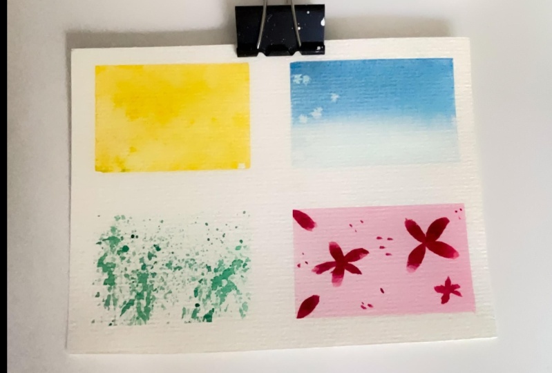 I had fun trying the techniques with watercolors and I loved it! Thank you