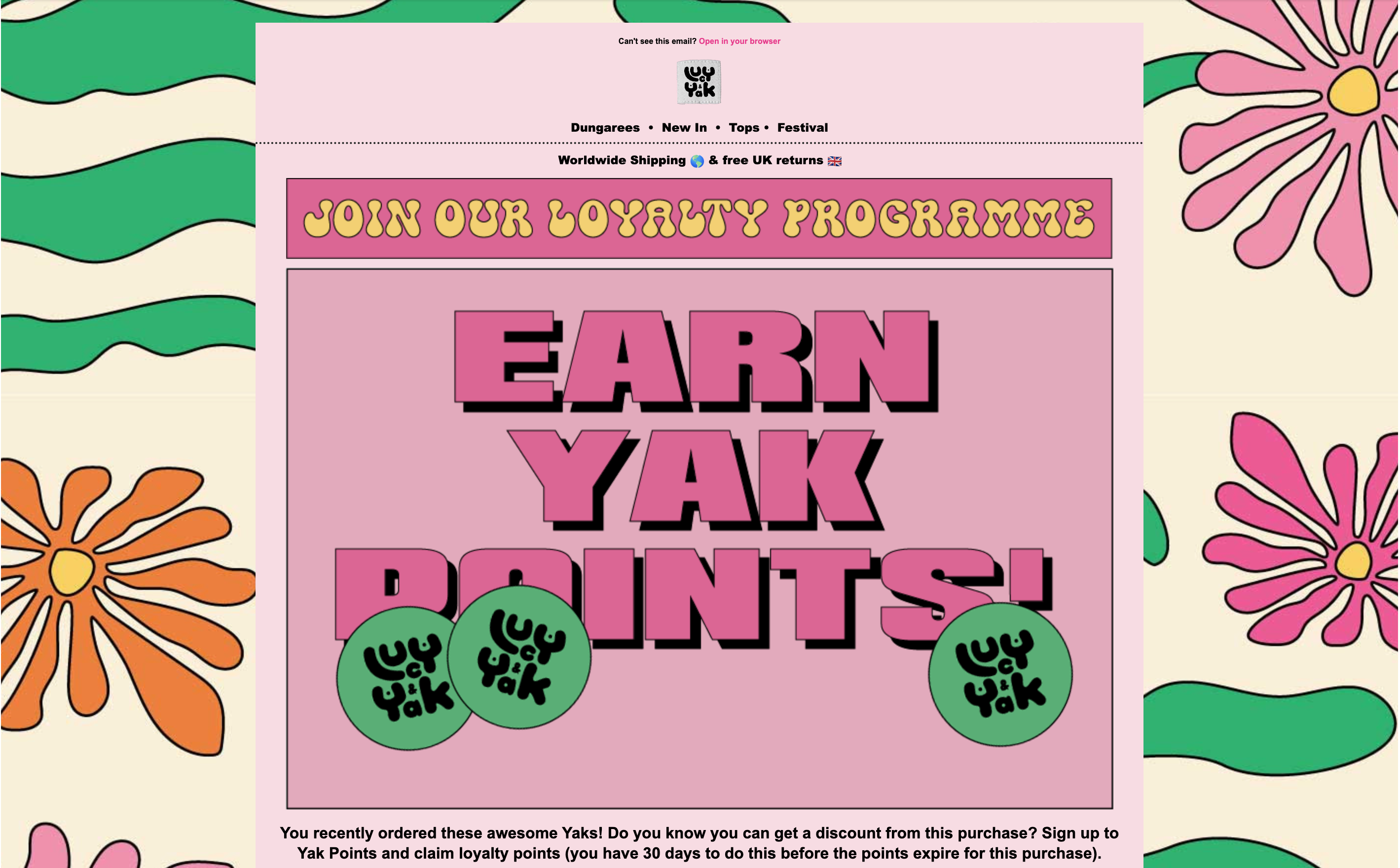 Signed up for the loyalty programme before my product arrived