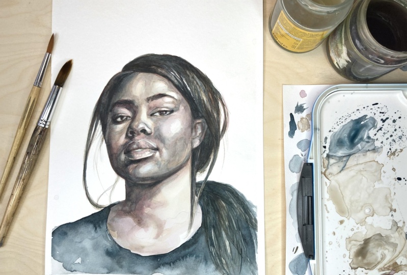 My Project for Watercolour Portrait in 3 Tones