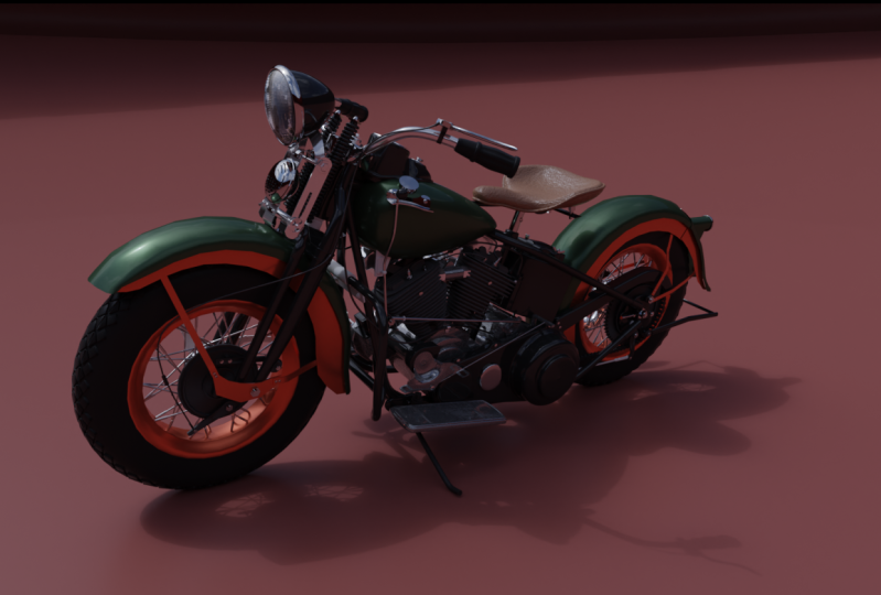 Creation of 1936 Harley-Davidson Knuckle head with Blender