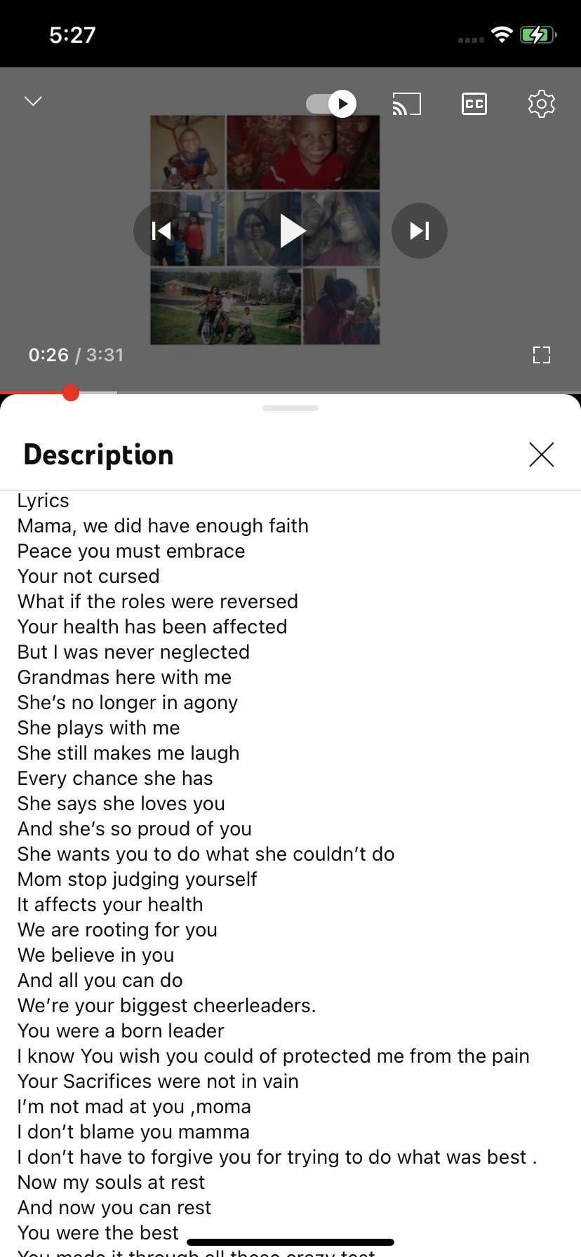A song I wrote lyrics are in description of YouTube video from poem I wrote - student project