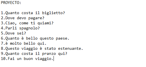 10 palabras - student project