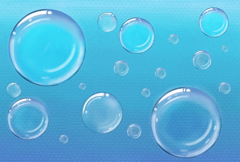 Bubbles and water droplets