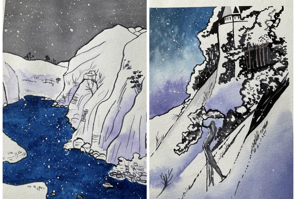 Japanese snow scenes - student project