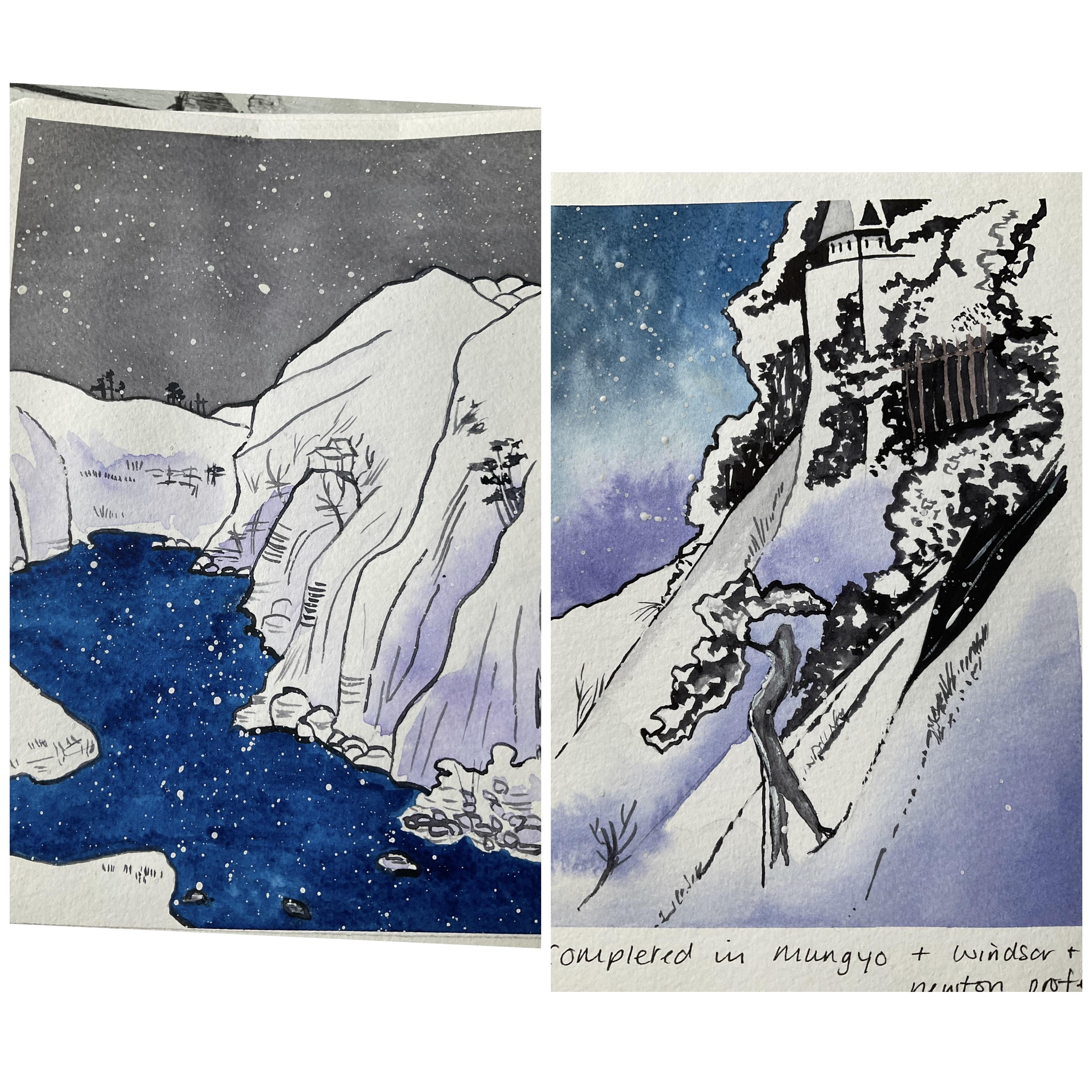 Japanese snow scenes - student project