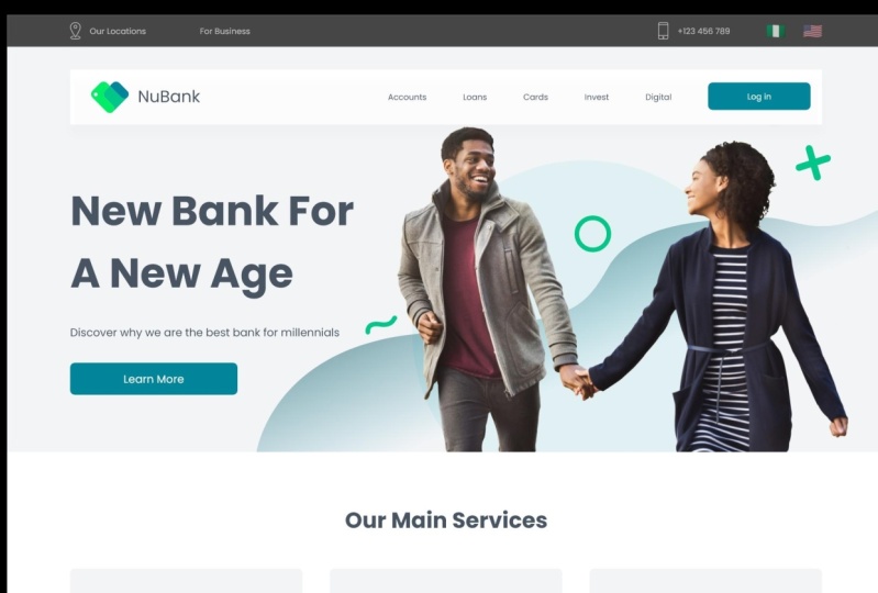 Images from Nubank website design