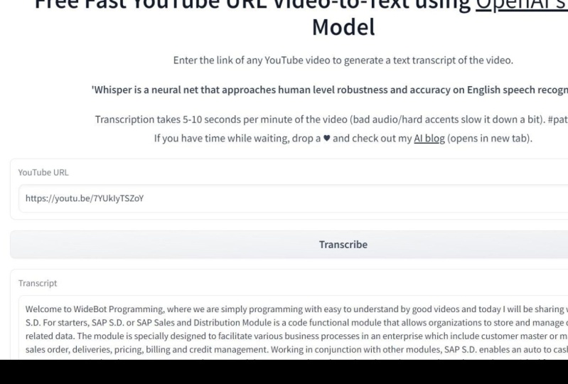 Convert Youtube video to Blogpost and with keywords