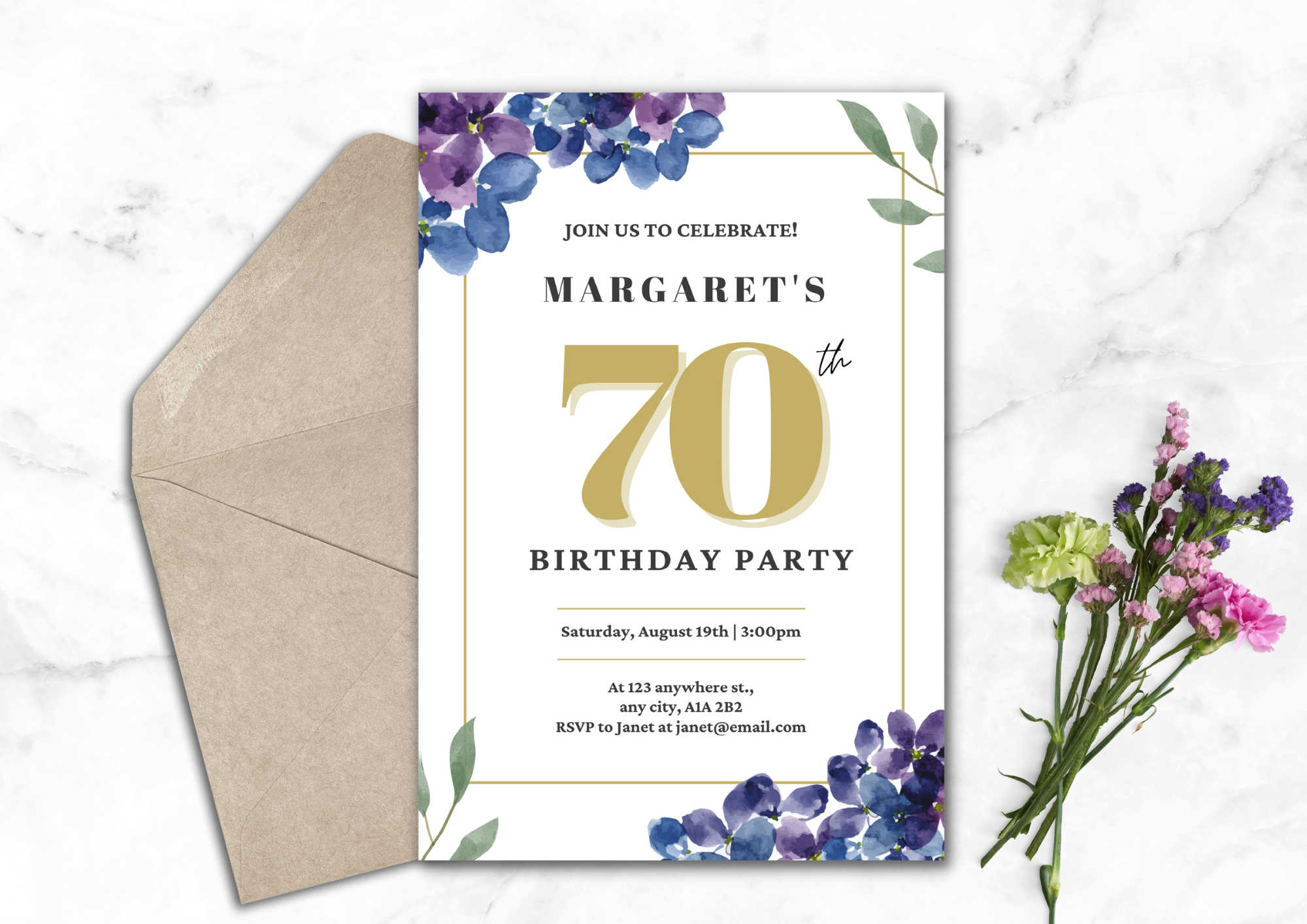 Violet Garden Party Invitation - student project