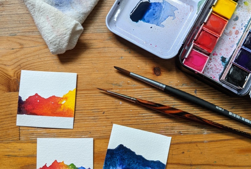 Tiny colorful mountains