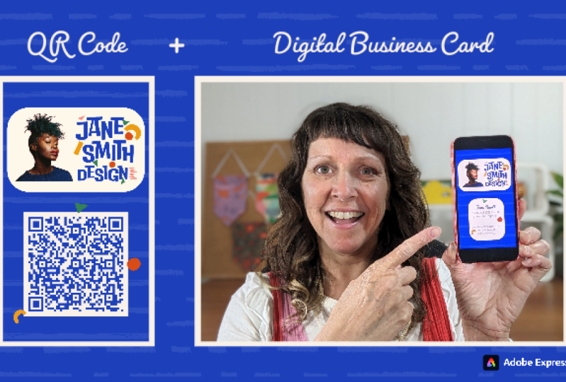 Digital Business Card with fictitious information
